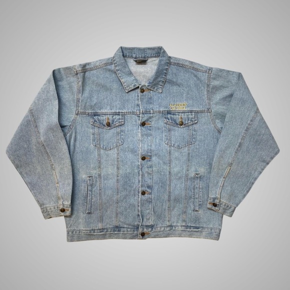 Aladdin Las Vegas Other - Vintage Aladdin Las Vegas Denim Jacket Light Wash Embroidered Magic Carpet XL